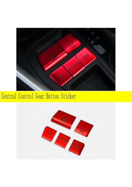 5pcs Kırmızı Merkezi Kontrol Dişli Düğmesi Sticker Toyota Için Multimedya Düğmesi Kapak Döşeme Rav4 2019-2021 (Yurt Dışından) modelleri