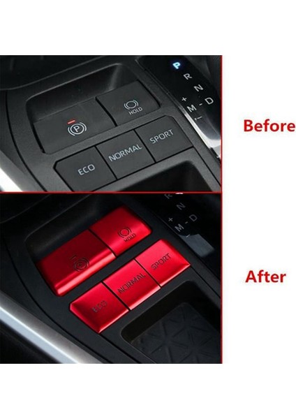 5pcs Kırmızı Merkezi Kontrol Dişli Düğmesi Sticker Toyota Için Multimedya Düğmesi Kapak Döşeme Rav4 2019-2021 (Yurt Dışından) fırsatları