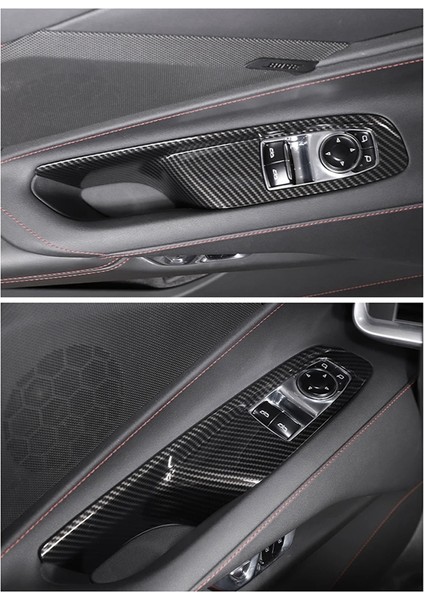 Karbon Fiber Abs Pencere Cam Kaldırma Anahtarı Düğmesi Kontrol Paneli Çerçeve Kapak Trim Chevrolet Corvette C8 2020-2023 (Yurt Dışından) fırsatları