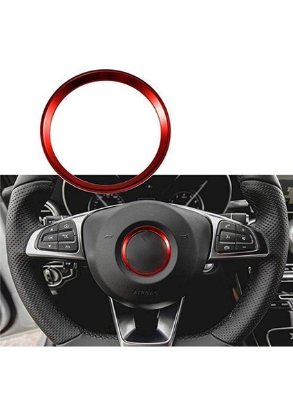 2x Kırmızı Direksiyon Simidi Merkezi Logo Dekorasyon Kapağı Halkası Trim Mercedes Benz C E Cla Glc Gle Sınıf 2015+ (Yurt Dışından) indirimleri