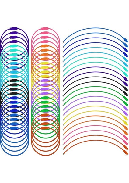 120PCS Tel Anahtar Halkaları Vidalı Kilidi, 6 Inç Kablo Tel Anahtar Zinciri Kablo Halkaları Açık Hava Yürüyüşü Için (12 Renk) (Yurt Dışından)