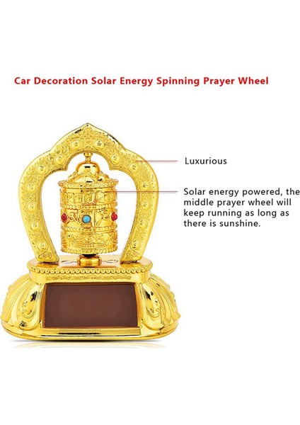 2x Güneş Enerjisi Dua Tekerleği, Araba Dinleme Dua Tekerleği Güneş Enerjisi Gücü Tibet Budist Dua Tekerleği Araba Dekorasyonu (Yurt Dışından) indirimleri