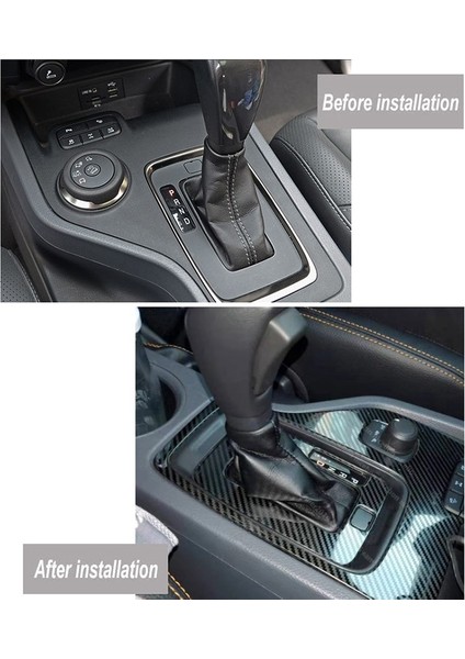 Ford Ranger Everest Endeavor 2015+ Karbon Fiber Paslanmaz Çelik Dişli Vites Paneli Kapak Trim Çerçeve Dekor Aksesuarları (Yurt Dışından) modelleri