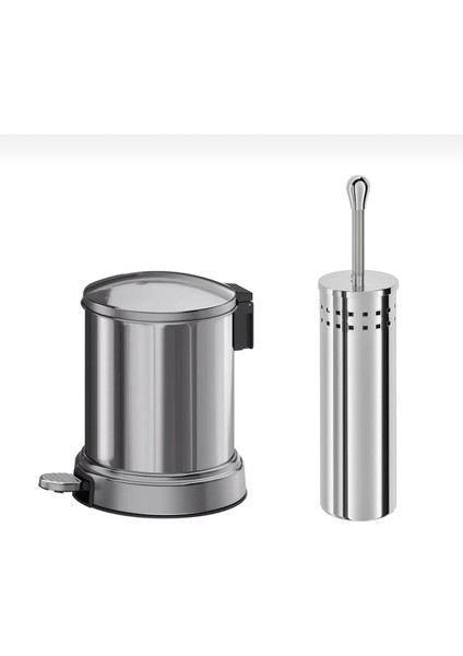 Çöp Kovası & Tuvalet Fırçası - Paslanmaz Çelik 4 Litre Gri indirimleri