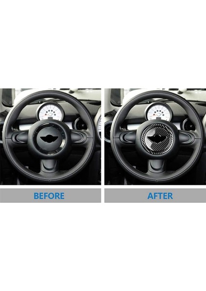 5x Araç Karbon Fiber Direksiyon Simidi Kapağı Çıkartmaları Mini Cooper Clubman R55 R56 Countryman R60 (Yurt Dışından) modelleri