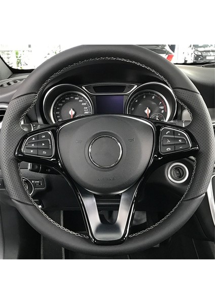 Mercedes Benz C E Sınıfı Glc Cla Gla W205 W213 X253 X156 Araç Direksiyon Simidi Dekorasyon Çerçevesi Kapak Trim, Parlak Siyah (Yurt Dışından) fiyatları