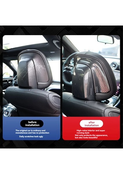 6pcs/set Araba Iç Koltuk Başlık Başlık Paneli Trim Kapak Koruyucusu Mercedes Benz C Sınıfı W206 Glc X254 Eqs Eqe (Yurt Dışından) modelleri