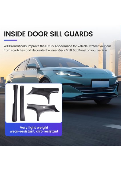 4pcs Kapı Eşik Korumaları Kapı Eşik Giriş Koruyucusu Dekor Karbon Fiber Renk Byd Conta / Byd Atto 4 Için (Yurt Dışından) fırsatları