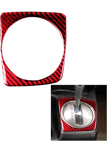 Honda Civic 8th 06-11 Kırmızı Karbon Fiber Otomatik Dişli Vites Çerçevesi Kapak Trim (Yurt Dışından) indirimleri
