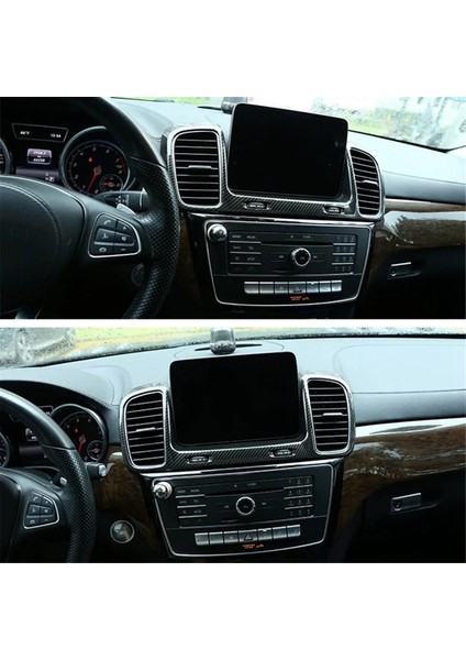 Karbon Araba Merkezi Kontrol Hava Havalandırma Çıkış Çerçevesi Mercedes Benz Gls Gle W166 X166 2016-2019 (Yurt Dışından) modelleri