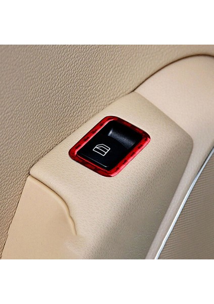 Kırmızı Karbon Fiber Pencere Asansör Anahtarı Trim Mercedes-Benz C-Serisi W204 2007-14 (Yurt Dışından) indirimleri