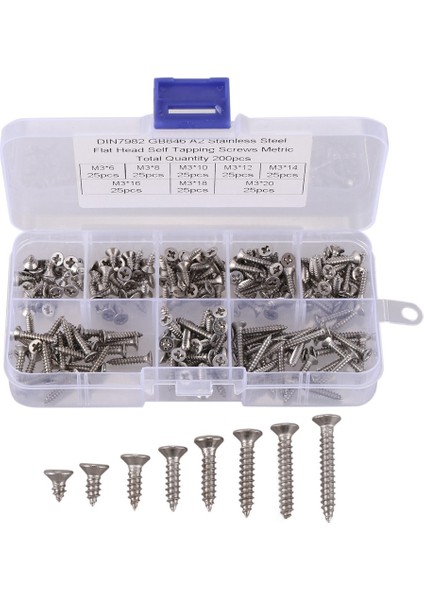 200PCS M3 Düz Kafa Kendi Kendine Tapan Vidalar 280 Pcs M3 Hex Cıvat (Yurt Dışından) fiyatları