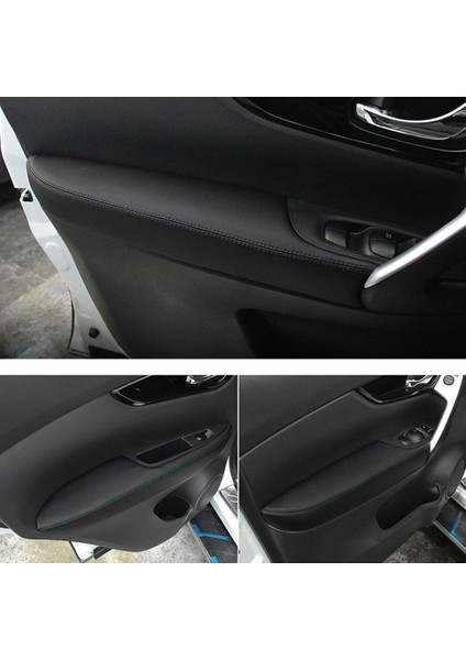 Nissan Qashqai J11 2016 2017 2018 Siyah Için Pu Deri Iç Kapı Kol Dayama Paneli Kapak Döşeme (Yurt Dışından) modelleri