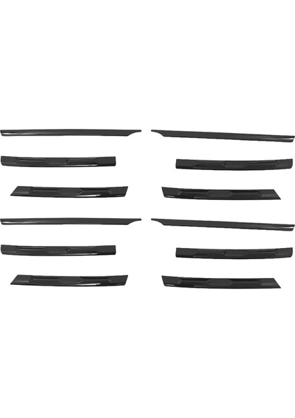 Tiguan Için 12X Lhd L 2017-2021 Parlak Siyah Ön Tampon Örgü Merkezi Izgara Izgara Kalıp Şeritleri Kapak Döşeme (Yurt Dışından)