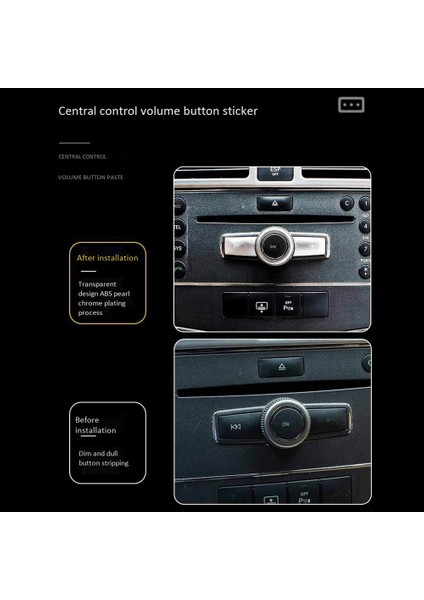 Araba Multimedya Hacim Düğmeleri Dekorasyon Çıkartmaları Mercedes Benz C E Sınıf W204 Cls Glk ML350 C180 E260 (Yurt Dışından) indirimleri