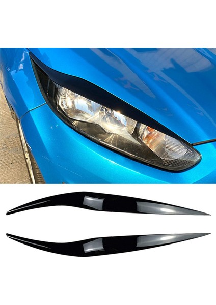 4x Ön Far Kapağı Kafası Işık Lambası Göz Kapağı Kaş Trim Abs Ford Fiesta Mk6.5 2013-2017 Parlak Siyah (Yurt Dışından) fiyatları