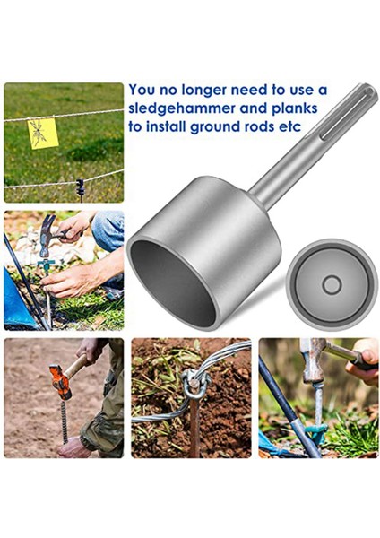 2x Sds-Max Toprak Çubuğu Sürücüsü, 65MM Ağır Hizmetli Çelik Matkap Bit Sürücüsü, Rotaryhammer Matkap Topraklama Çubukları (2.56 Inç) (Yurt Dışından) modelleri