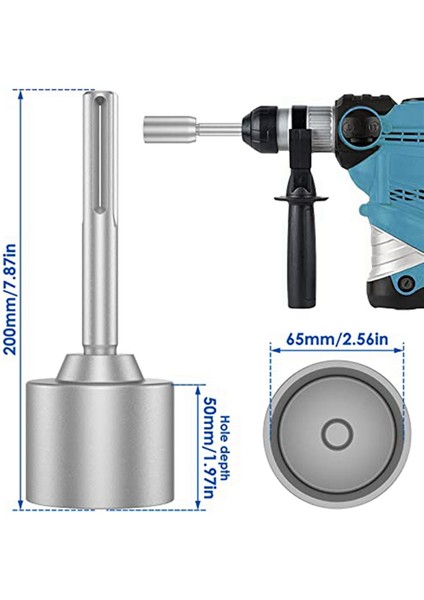 2x Sds-Max Toprak Çubuğu Sürücüsü, 65MM Ağır Hizmetli Çelik Matkap Bit Sürücüsü, Rotaryhammer Matkap Topraklama Çubukları (2.56 Inç) (Yurt Dışından) fırsatları