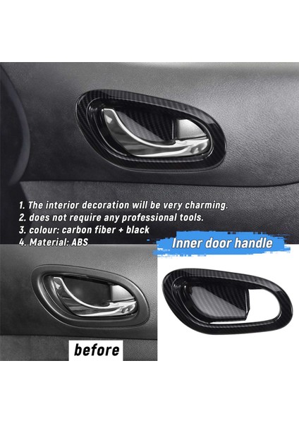 Nissan Navara Için NP300 2016-2021 Karbon Fiber Araç Iç Kapı Koyu Kart Koruyucu Çerçeve Kapak Döşeme Sticker Aksesuarları (Yurt Dışından) fırsatları