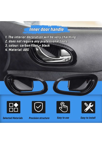 Nissan Navara Için NP300 2016-2021 Karbon Fiber Araç Iç Kapı Koyu Kart Koruyucu Çerçeve Kapak Döşeme Sticker Aksesuarları (Yurt Dışından) indirimleri