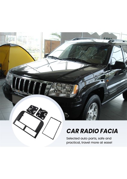 Jeep Grand Cherokee Için Araba Radyosu Fasyası 1999-2005 Panel Dash Kit Trim Fasya Plakası Stereo Konsol Kapağı Çerçeve Adaptör (Yurt Dışından) fiyatları