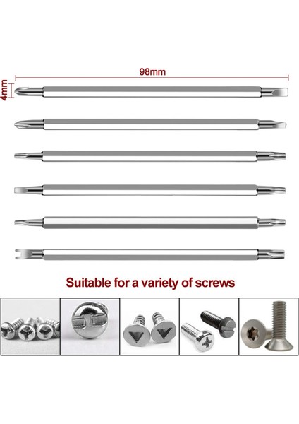 6x 12 Arada 1 Çok Fonksiyonlu Ev Tornavida Seti Tornavida Özel Şekilli Phillips Çift Kafa Torx Tornavida (Yurt Dışından) modelleri