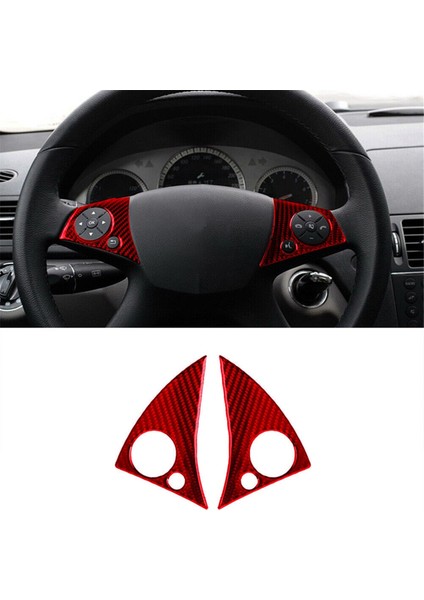 2pcs Benz C-Serisi W204 2007-2010 Için Kırmızı Karbon Fiber Direksiyon Düğmesi Döşeme (Yurt Dışından) modelleri