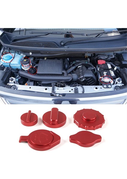 Honda N-Box Jf3 Jf4 Için 2017-2021 K-Car Yakıt Kapağı Motor Yağ Kapak Radyatör Kapayacı Kapak Kapak Fren Sıvı Kapalı Kapak Trım, Kırmızı (Yurt Dışından) modelleri