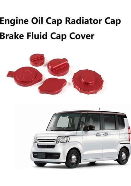 Honda N-Box Jf3 Jf4 Için 2017-2021 K-Car Yakıt Kapağı Motor Yağ Kapak Radyatör Kapayacı Kapak Kapak Fren Sıvı Kapalı Kapak Trım, Kırmızı (Yurt Dışından) fırsatları