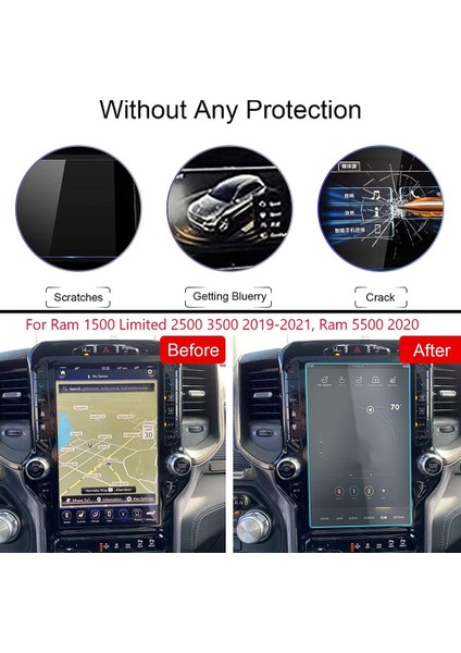 2019 Için 2020 2021 Dodge Ram 1500 2500 3500 12 Inçlik Araba Navigasyonu Dokunmatik Ekran Ekran Temperli Cam Koruyucusu Film (Yurt Dışından) indirimleri