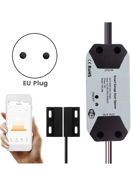 2x Switch Akıllı Garaj Kapı Açıcı Denetleyicisi Google Home Smartlife/tuya Uygulama Kontrolü ile Çalışın Hub Gerektirmez, Ab Fişi (Yurt Dışından) indirimleri