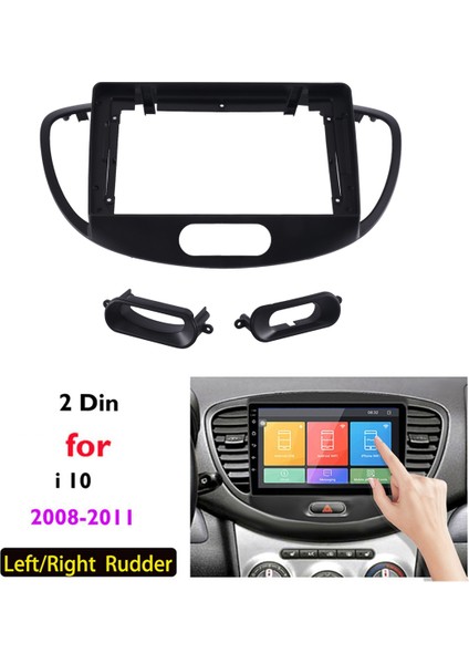 Hyundai I10 2008-2011 Için 9 Inç 2 Dın Araba Gösterge Tablosu Çerçeve Radyo Fasya Dash Mp5 Player DVD Adaptör Paneli (Yurt Dışından)