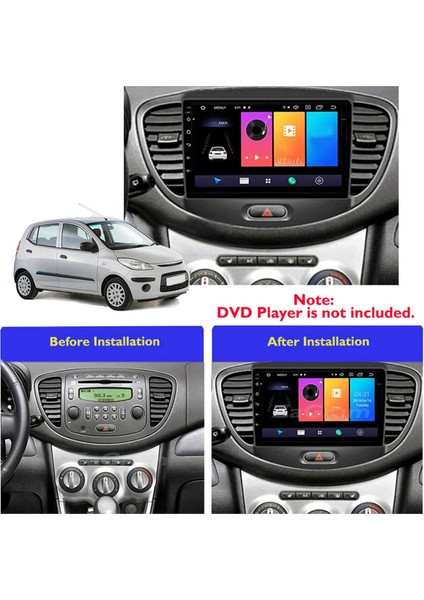 Hyundai I10 2008-2011 Için 9 Inç 2 Dın Araba Gösterge Tablosu Çerçeve Radyo Fasya Dash Mp5 Player DVD Adaptör Paneli (Yurt Dışından) fiyatları
