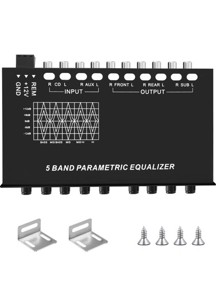 5 Bantlı Araba Ses Ekolayzır, Ayarlanabilir 5 Bant Eq Otomobil Amplifikatörü Cd/aux Giriş Select Anahtar, Siyah (Yurt Dışından) modelleri