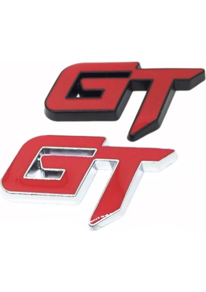 Ford Mustang Focus Için 2x 3D Gt Logo Araba Sticker 2 3 Fiesta Ranger Mondeo Mk2 Kırmızı+Siyah ve Kırmızı+Gümüş (Yurt Dışından)