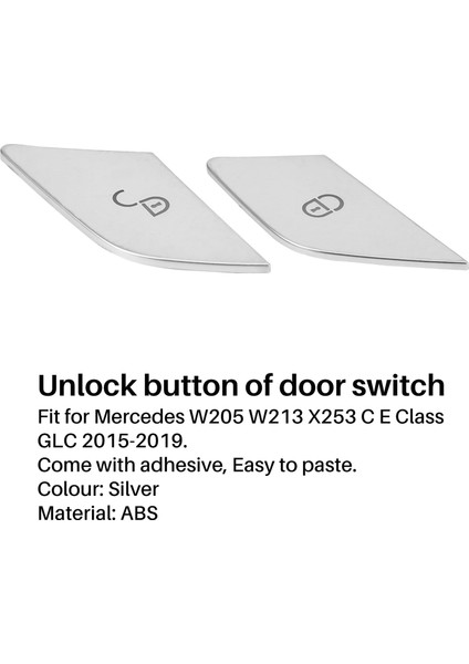Araba Kapısı Anahtarı Kilit Açma Düğmeleri Sapatları Dekorasyon Kapağı Mercedes Benz W205 W213 X253 C E Sınıf GLC 2015-2019 (Yurt Dışından) indirimleri
