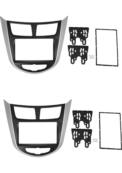 2x Araç Yendirme Radyo Fasya Çerçevesi Panel DVD Trim Kiti Hyundai I-25 I25 Vurgu Solaris Verna 2din Dash, 2 Din (Yurt Dışından)