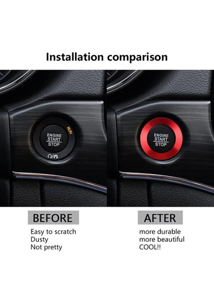 Araba Motoru Başlat Durdur Düğmesi Kapak Jeep Grand Cherokee 2014-2021 Aksesuarlar Kontak Düğmesi Çıkartma Çıkartması, Kırmızı (Yurt Dışından) indirimleri
