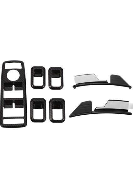 2 Set Araç Aksesuarları: 1 Set Kapı Penceresi Anahtarı Kapak Trims &amp; 1 Set Tampon Dudak Sticker Sticker Çarkı Çamurluk (Yurt Dışından)