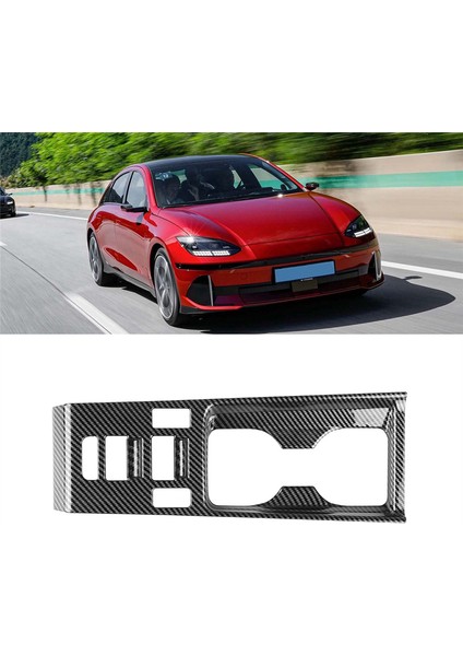 Araba Karbon Fiber Merkezi Konsol Su Kupası Tutucu Dekorasyon Kapağı Hyundai Ioniq 6 2022 2023+ Lhd Için (Yurt Dışından) modelleri