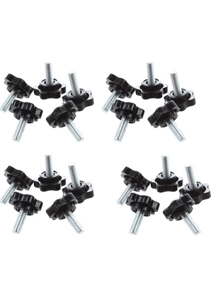 20 Adet M6 x 15MM Erkek Iplik 25MM Hex Şekilli Kafa Kelepçeleme Düğmesi Siyah (Yurt Dışından)