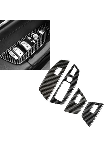 Araç Penceresi Anahtarı Asansör Düğmesi Çerçeve Paneli Karbon Fiber Döşeme Sticker Araç Iç Aksesuar Bmw X3 G01 X4 G02 Lhd (Yurt Dışından) modelleri