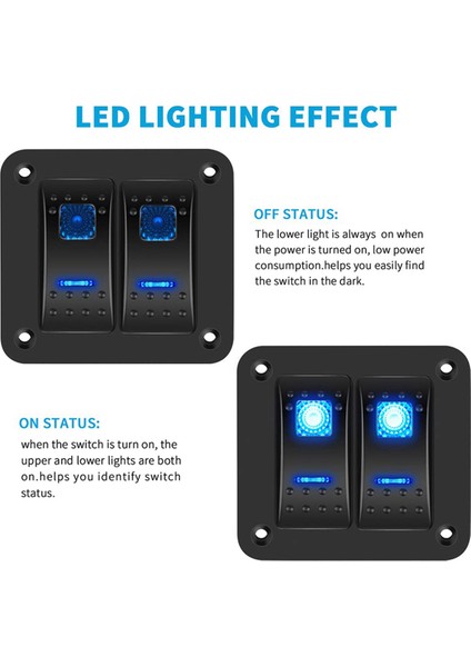 5x 2 Çete Rocker Anahtar Paneli 5pin Kapalı Kablolu Rocker Anahtarı Su Geçirmez Anahtar Paneli Araba Deniz Römork Mavisi (Yurt Dışından) fırsatları