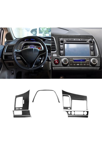 7pcs Karbon Fiber Iç Pano Kapak Kapağı Honda Civic 8th 2006-2011 Için (Yurt Dışından) indirimleri