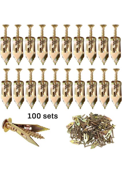 100PCS Yükseltilmiş Kendini Driling Ankraj Vidaları, Alçıpan Ankrajları ve Vidalar Kiti, Kolay Uygulama Yok Veya Duvarda Delikler (Yurt Dışından) fiyatları