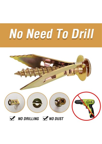 100PCS Yükseltilmiş Kendini Driling Ankraj Vidaları, Alçıpan Ankrajları ve Vidalar Kiti, Kolay Uygulama Yok Veya Duvarda Delikler (Yurt Dışından) modelleri