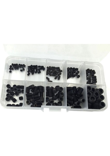 400PCS M3 M4 M5 M6 M8 Hex Kafa Soketi Hex Grub Vida Seti Çiftlik Kiti (Siyah Alaşımlı Çelik) (Yurt Dışından) fiyatları