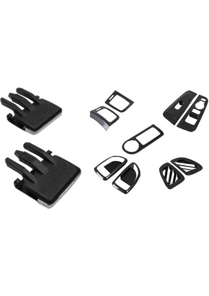 2 Set Araç Aksesuarları: 1 Set Ön Orta Yan Hava Havalandırma Outlet Sekme Klipsleri ve 1 Set Hava Havalandırma Kapağı Iç Kapı Toyu Trim (Yurt Dışından)