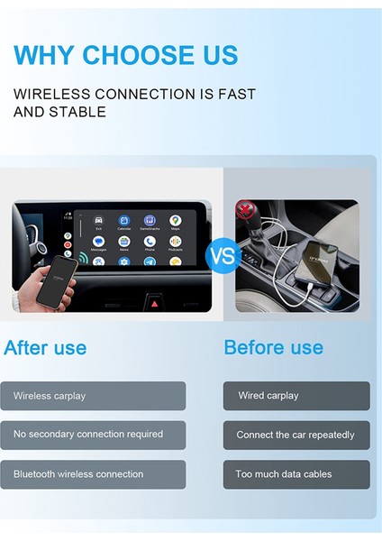 2 In1 Kablosuz Carplay Adaptörü ve Android Otomatik Kablosuz Adaptör Tap ve Oynat Kablosuz Adaptöre Arabalar Için Kablosuz Adaptör (Yurt Dışından) modelleri