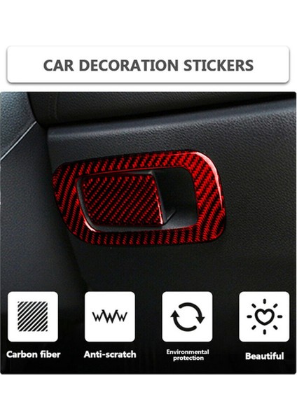 Abs Kırmızı Karbon Fiber Tortu Kutusu Tutucu Anahtar Kapağı Kapak Trim Dekor Etiketi Honda Civic 10. Gen 2016 2017 2018 2019 (Yurt Dışından) modelleri